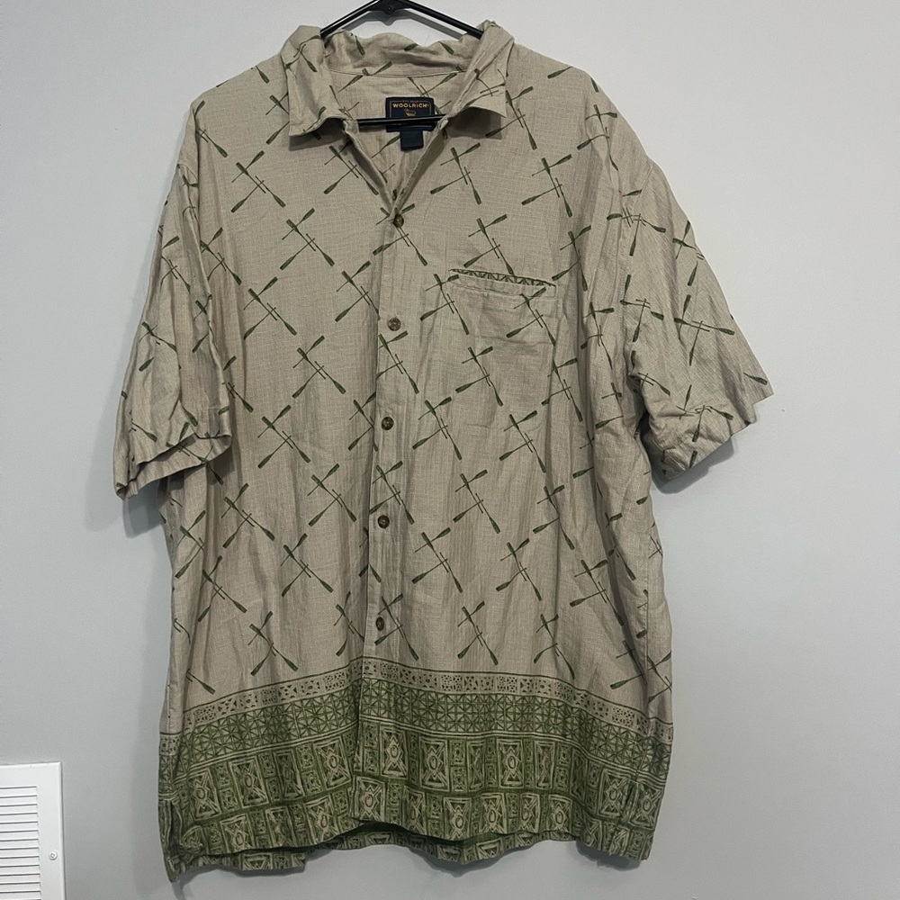 Woolrich‎ Beige and Green Men's Casual Shirt
